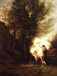 camille corot A Nymph Playing with Cupid(Salon of 1857) china oil painting image